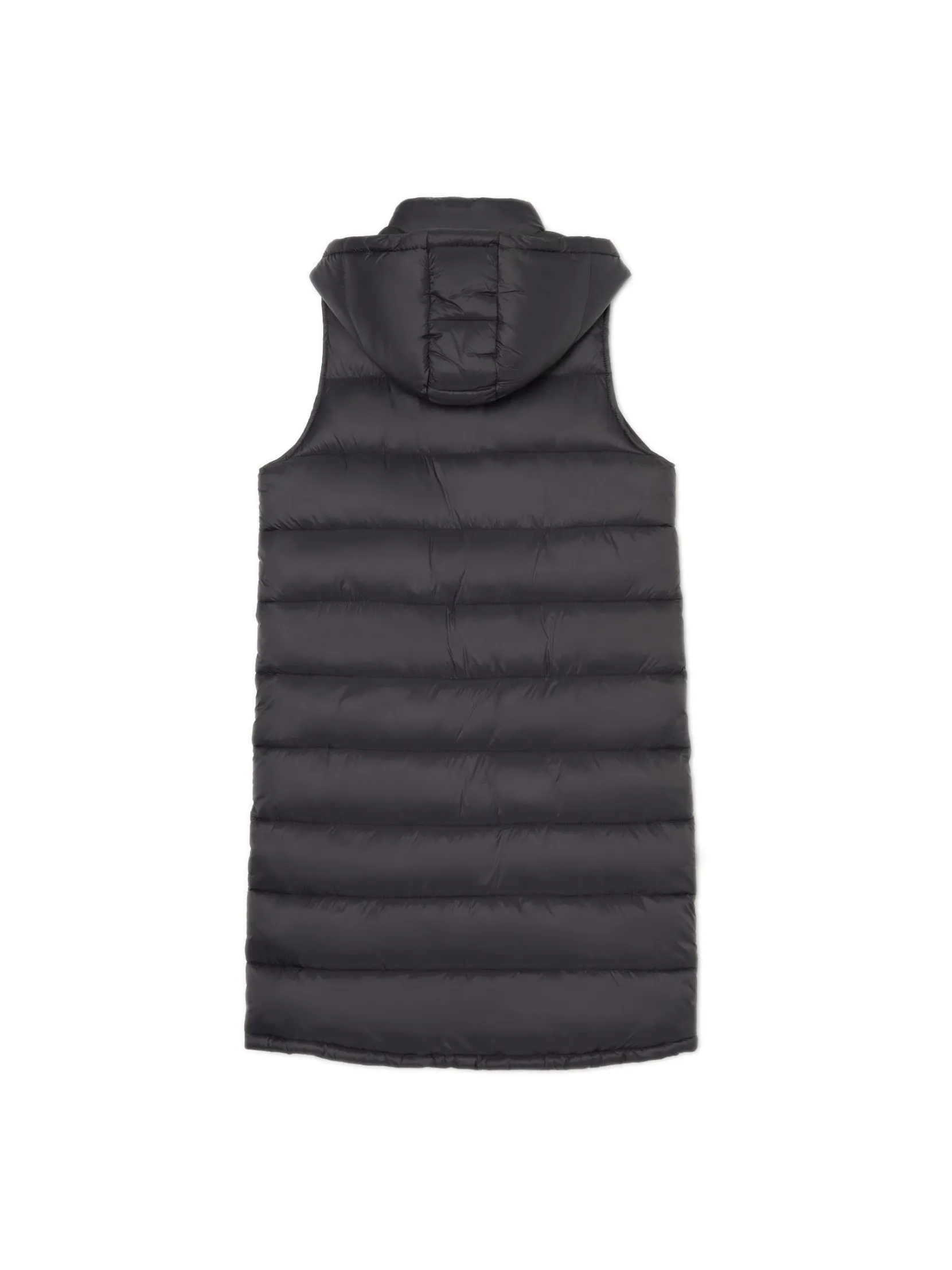 Discount Czarna kamizelka puffer z kapturem Kurtki, Płaszcze
