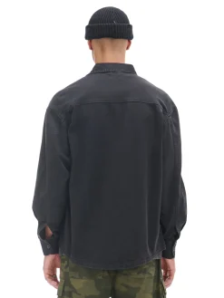 Clearance Czarna koszula z kieszeniami Denim|Koszule