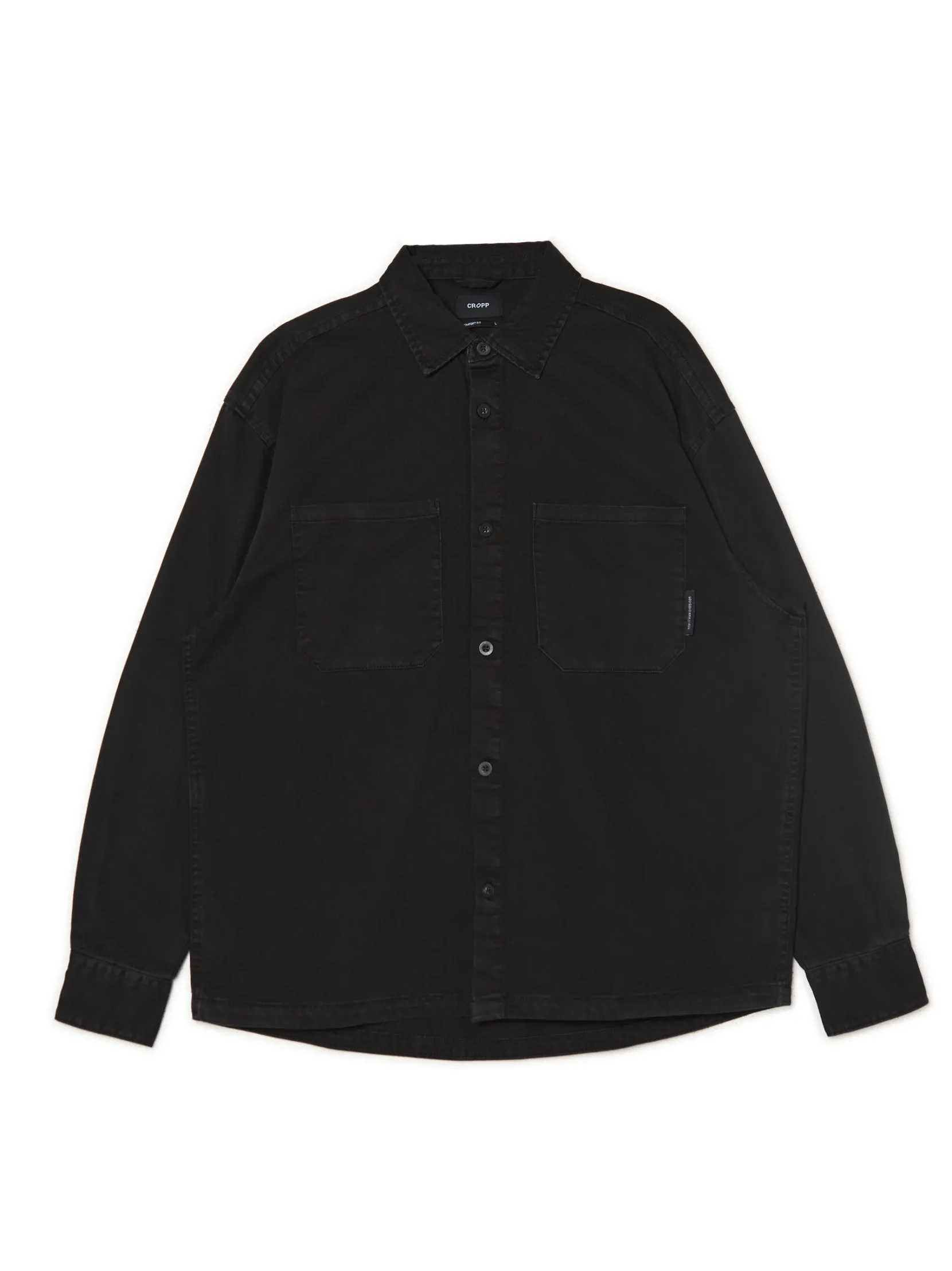 Clearance Czarna koszula z kieszeniami Denim|Koszule