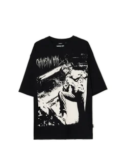 Discount Czarna koszulka Chainsaw Man Koszulki