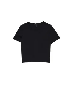 Outlet Czarna koszulka slim Koszulki, Topy
