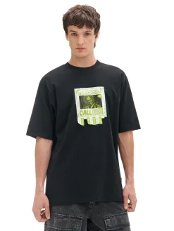 Sale Czarna koszulka z aplikacją Beetlejuice UNISEX Koszulki|Unisex