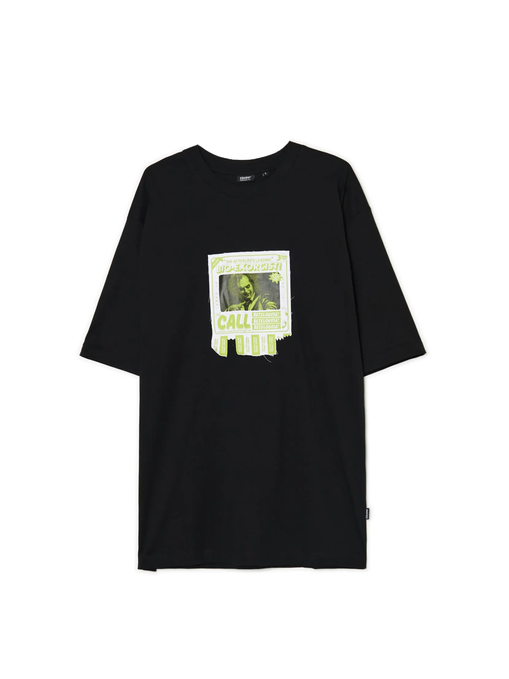 Sale Czarna koszulka z aplikacją Beetlejuice UNISEX Koszulki|Unisex