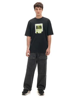 Sale Czarna koszulka z aplikacją Beetlejuice UNISEX Koszulki|Unisex