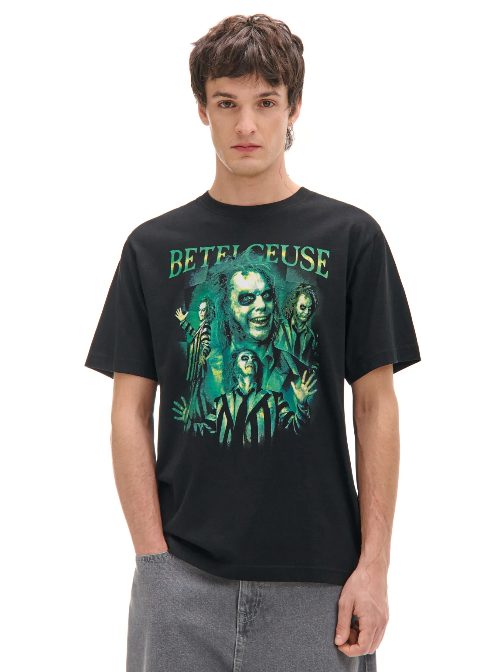 Best Czarna koszulka z nadrukiem Beetlejuice UNISEX Koszulki|Unisex