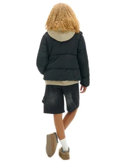 Fashion Czarna kurtka puffer Kurtki, Płaszcze