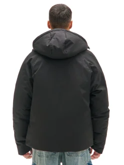 Clearance Czarna kurtka puffer z kapturem Kurtki Zimowe|Kurtki, Płaszcze