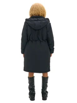 Discount Czarna parka z kapturem Kurtki, Płaszcze|Kożuszki, Futerka