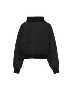 Clearance Czarna pikowana kurtka bomber Kurtki, Płaszcze