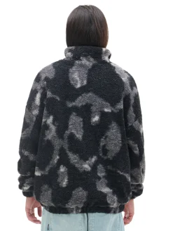 Fashion Czarna polarowa bluza ze stójką Bluzy