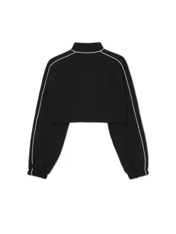 Best Czarna rozpinana bluza crop Bluzy|Sety