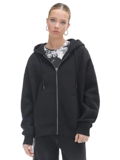 Sale Czarna rozpinana bluza oversize Bluzy