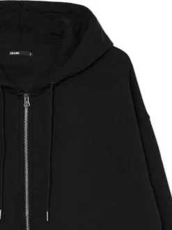 Sale Czarna rozpinana bluza oversize Bluzy