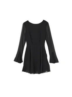 Clearance Czarna sukienka mini z falbanami Sukienki, Kombinezony