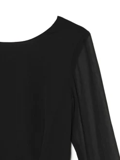 Clearance Czarna sukienka mini z falbanami Sukienki, Kombinezony