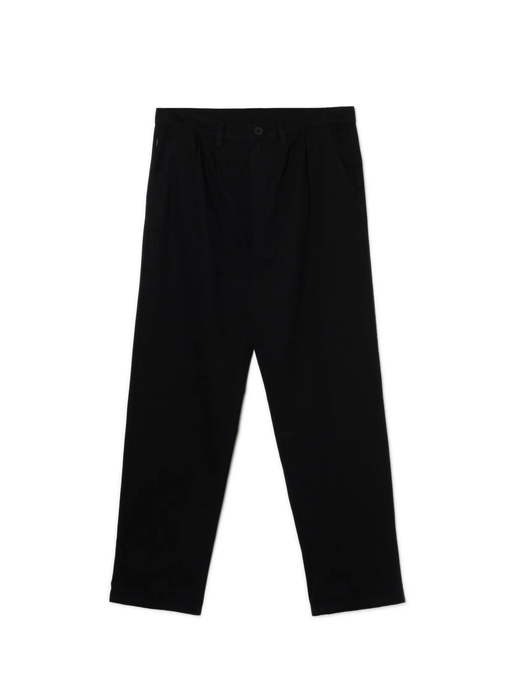 Discount Czarne bawełniane spodnie loose Spodnie
