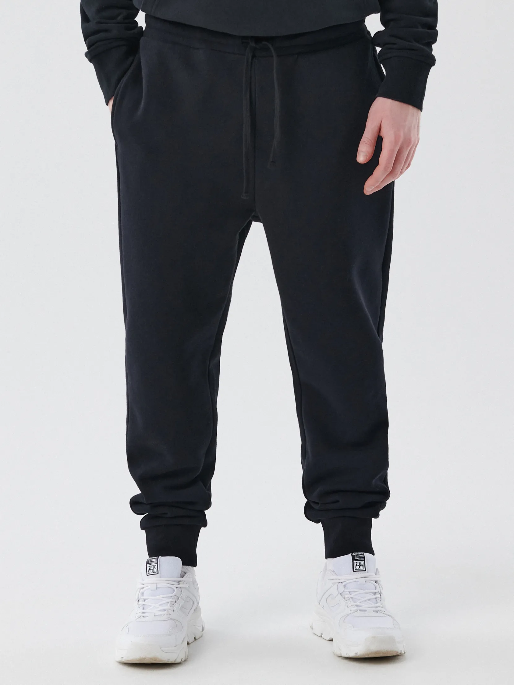 New Czarne dresowe joggery regular Spodnie