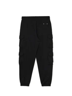 Fashion Czarne dresowe joggery z kieszeniami cargo Spodnie