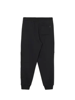 New Czarne dresowe joggery z nadrukiem na nogawce Spodnie
