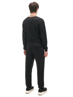 Sale Czarne dresowe joggery z efektem reflective Spodnie