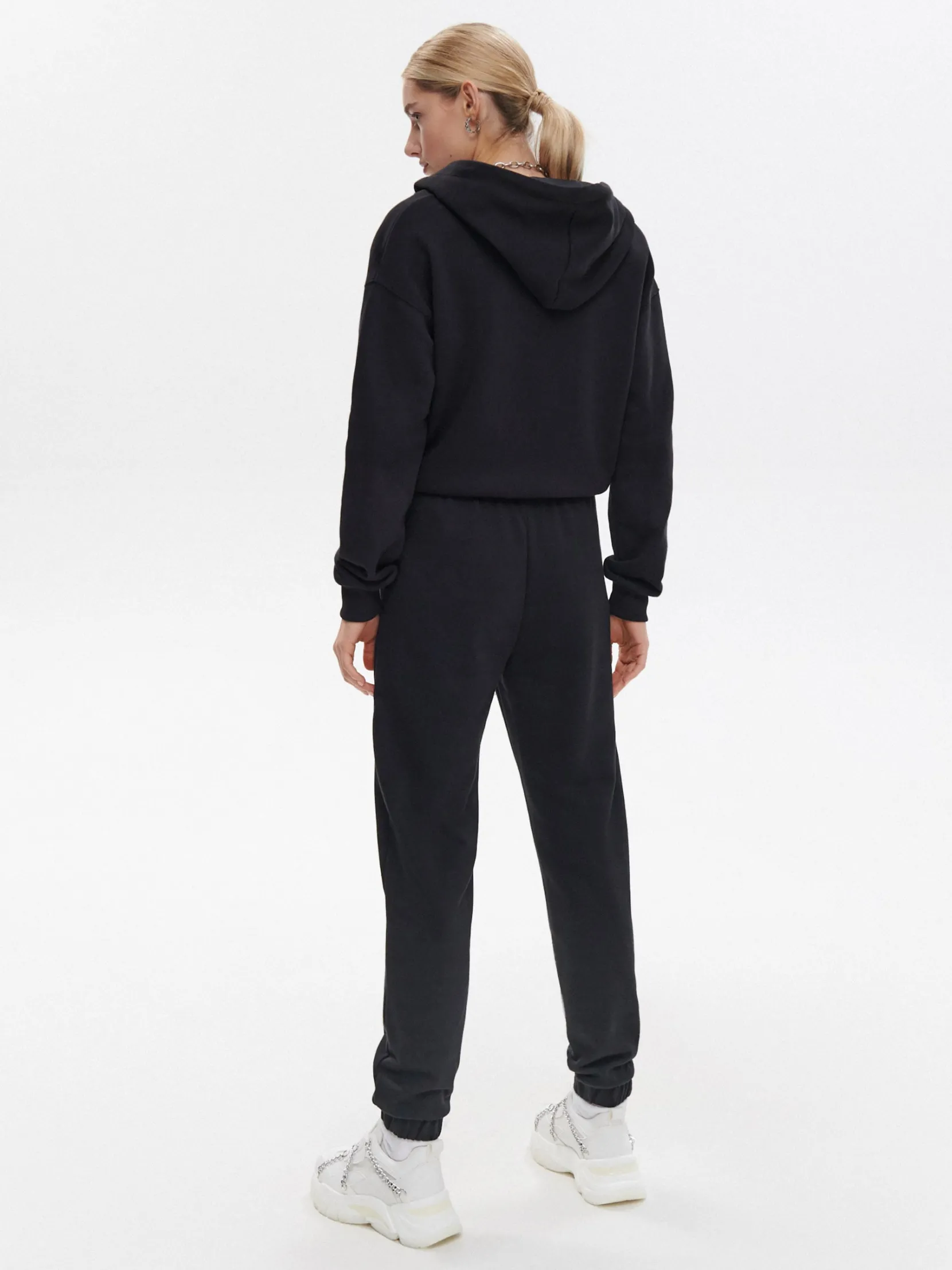 Clearance Czarne dresowe spodnie jogger Spodnie