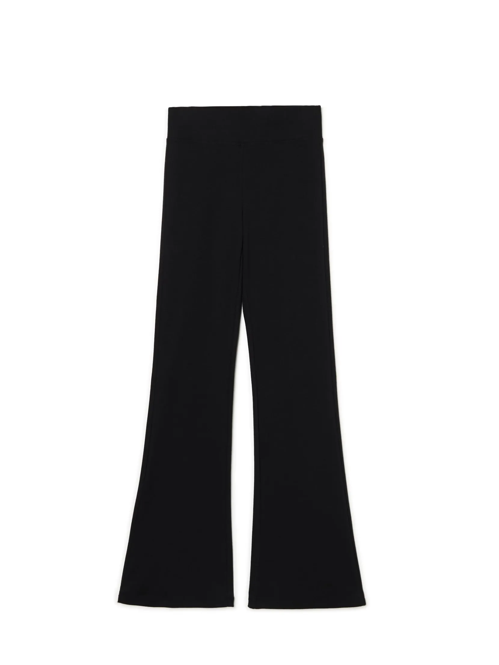 Discount Czarne dresy typu flare Spodnie