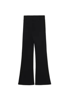 Discount Czarne dresy typu flare Spodnie