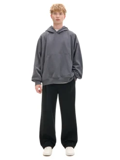 Hot Czarne dresy wide leg Spodnie