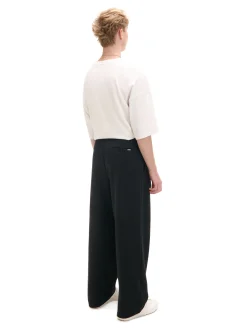 Hot Czarne dresy wide leg Spodnie