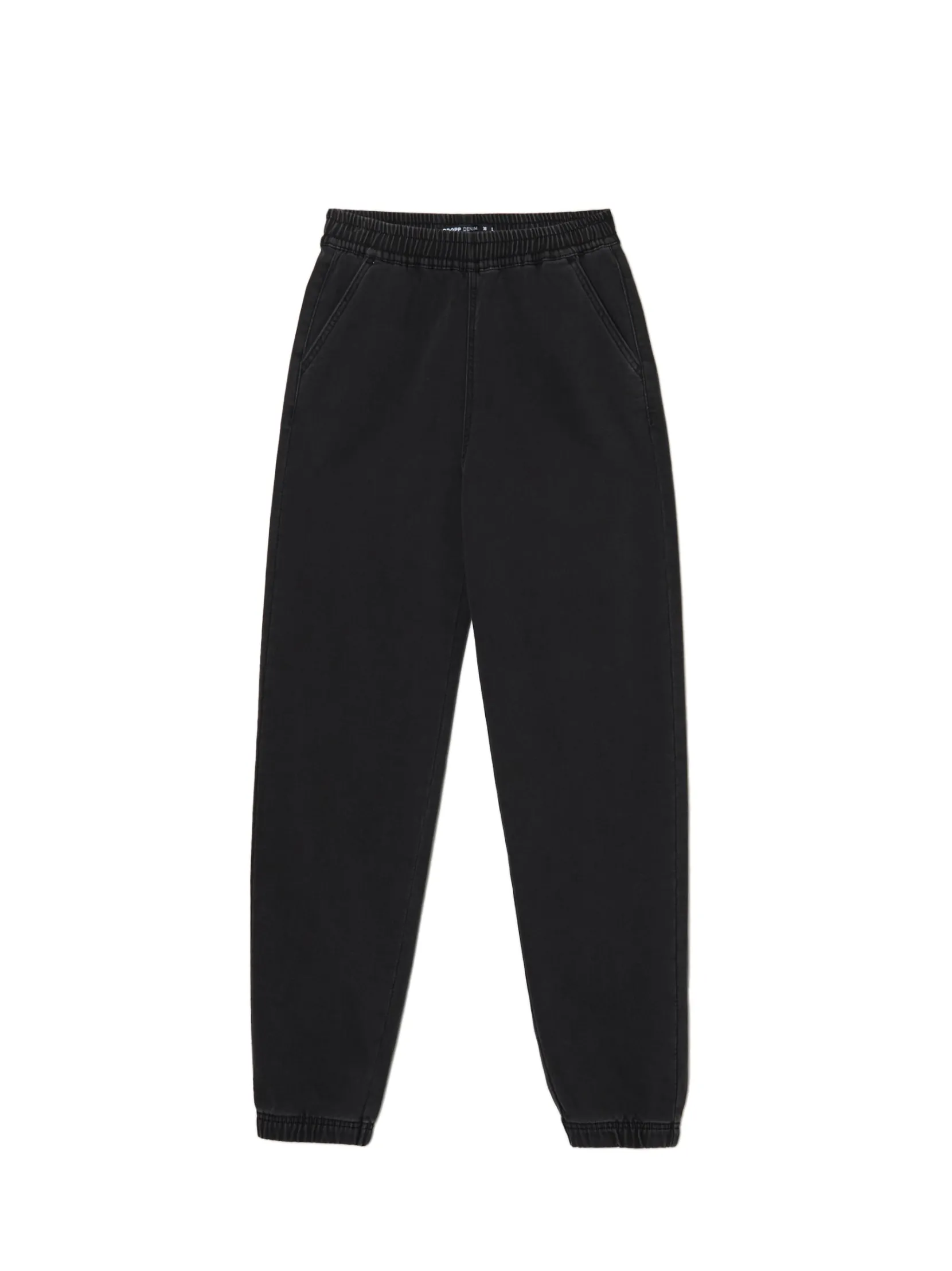 Outlet Czarne jeansowe joggery Jeansy