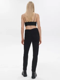 Clearance Czarne jeansowe joggery slim Jeansy