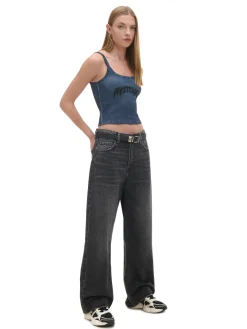 Outlet Czarne jeansy baggy Jeansy