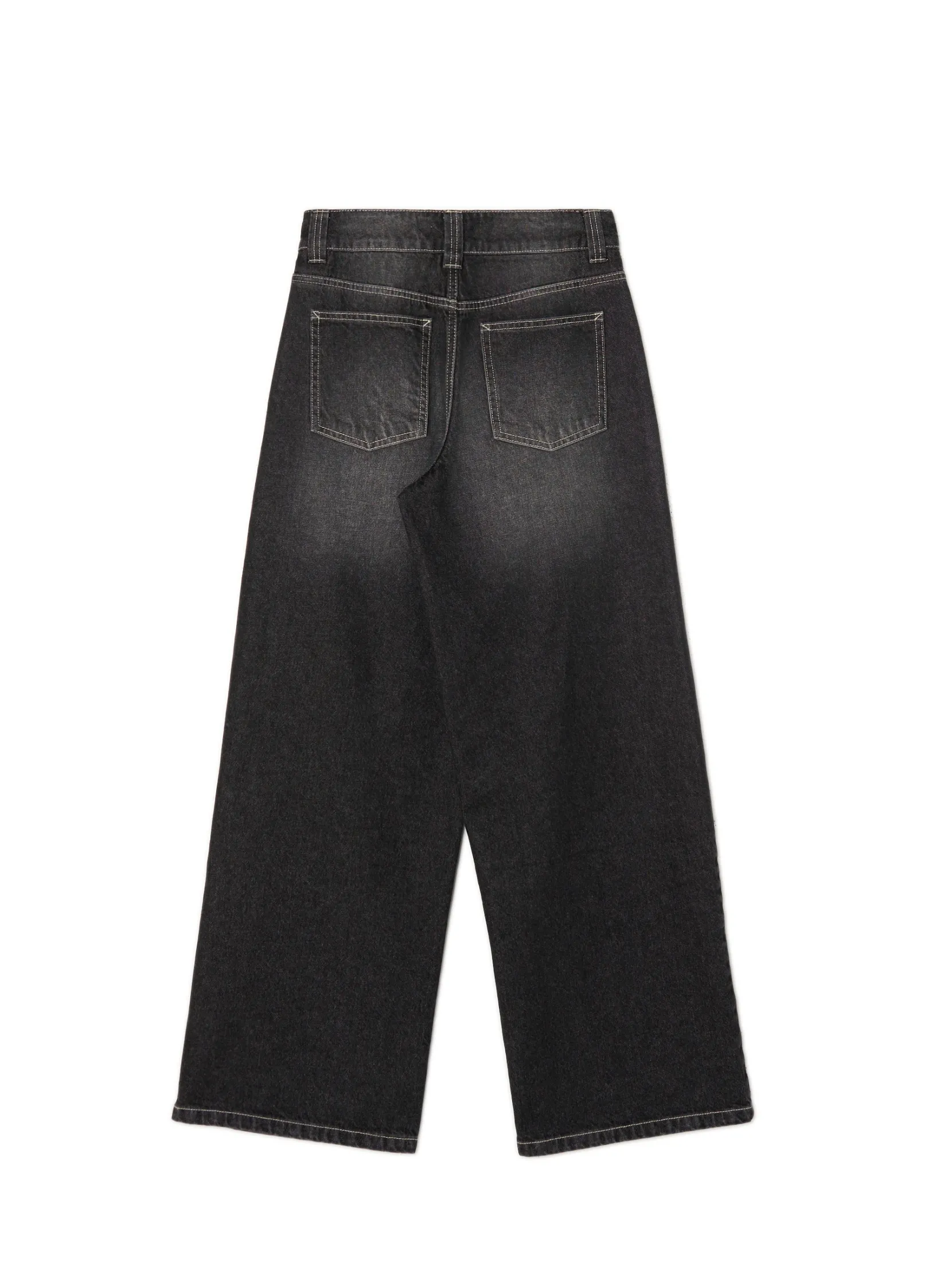 Outlet Czarne jeansy baggy z efektem sprania Jeansy