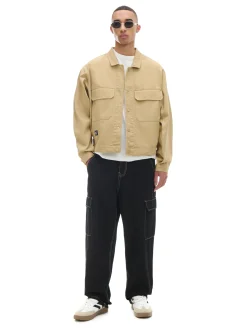 Outlet Czarne jeansy baggy z kieszeniami cargo Jeansy|Baggy