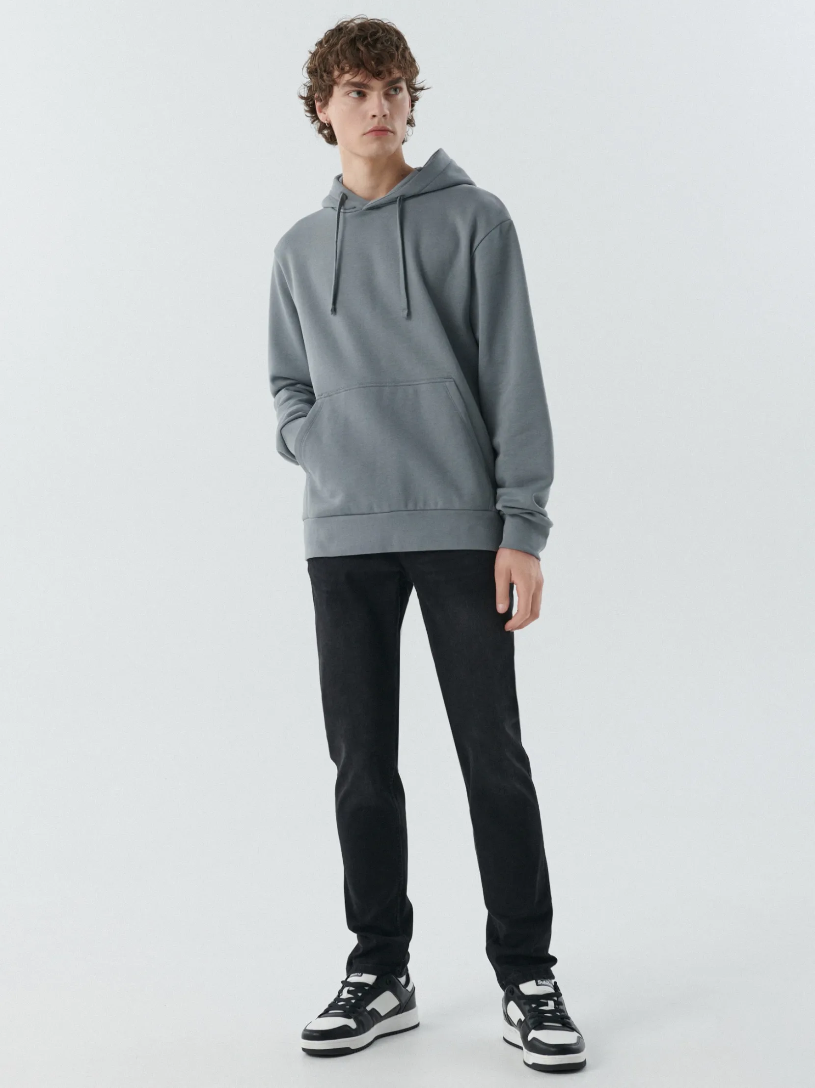Fashion Czarne jeansy męskie slim Jeansy