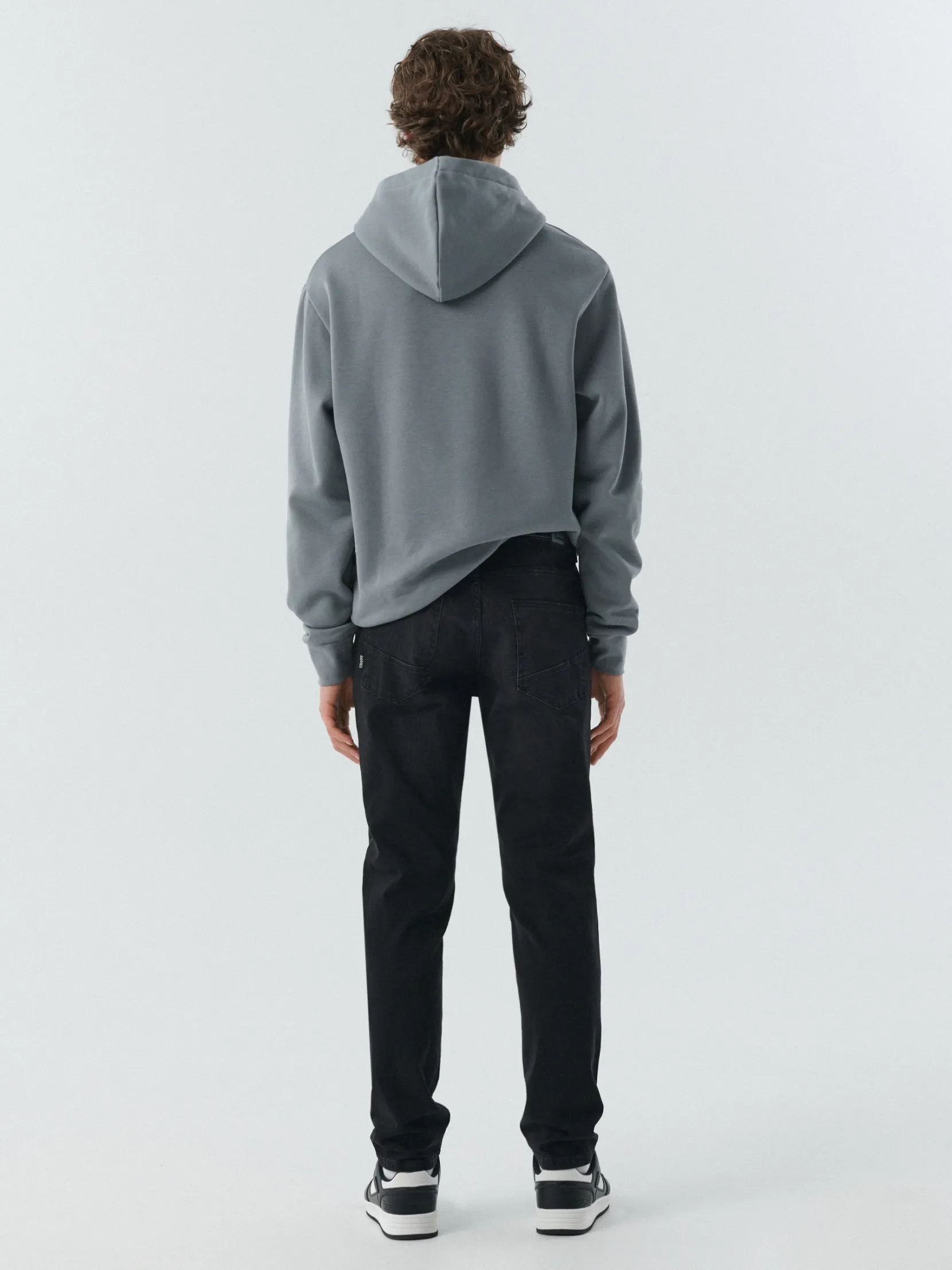 Fashion Czarne jeansy męskie slim Jeansy