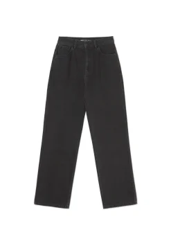 Clearance Czarne jeansy straight z efektem sprania Jeansy