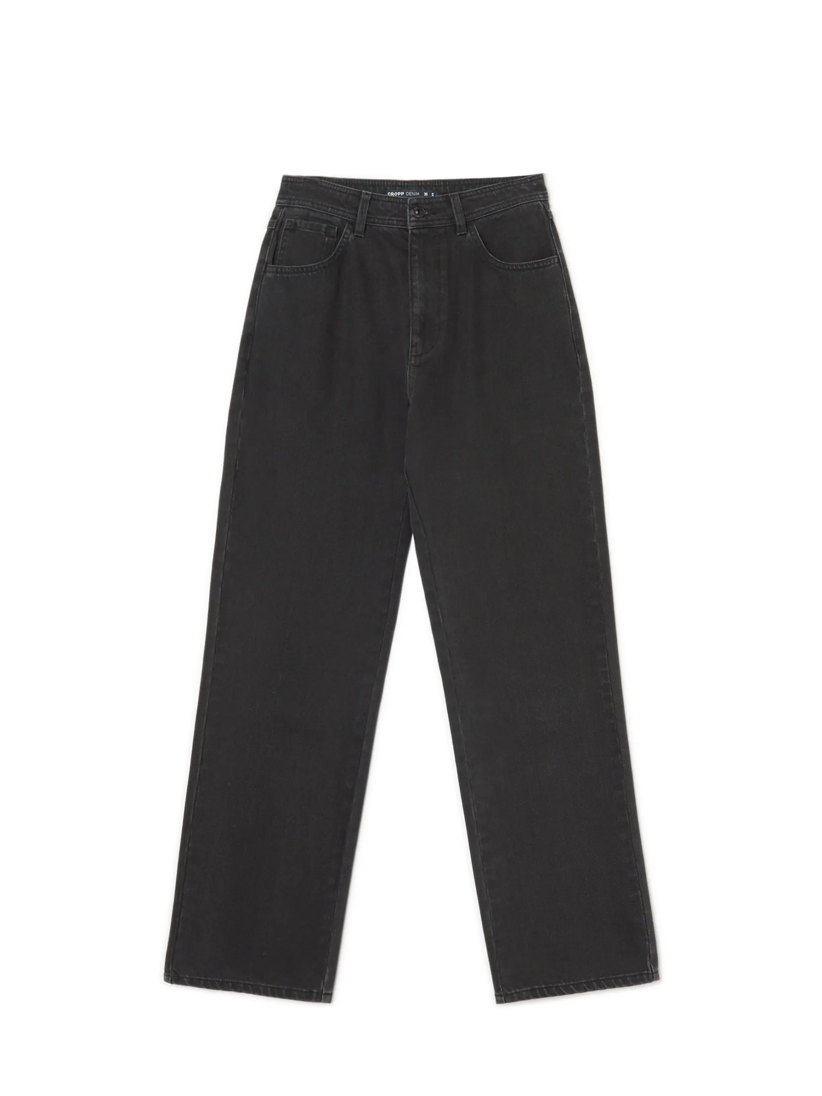 Clearance Czarne jeansy straight z efektem sprania Jeansy