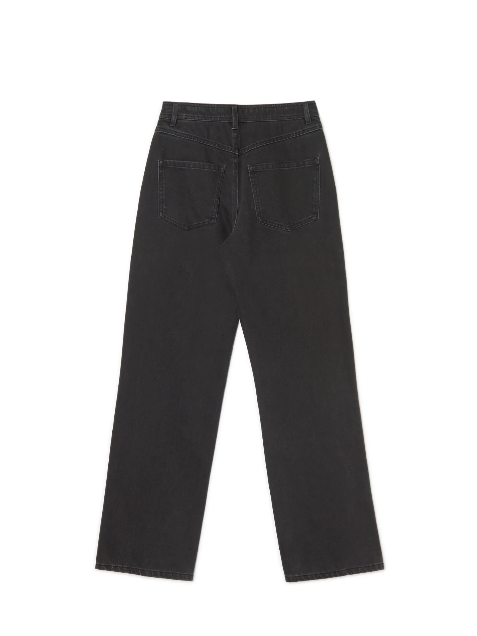 Clearance Czarne jeansy straight z efektem sprania Jeansy