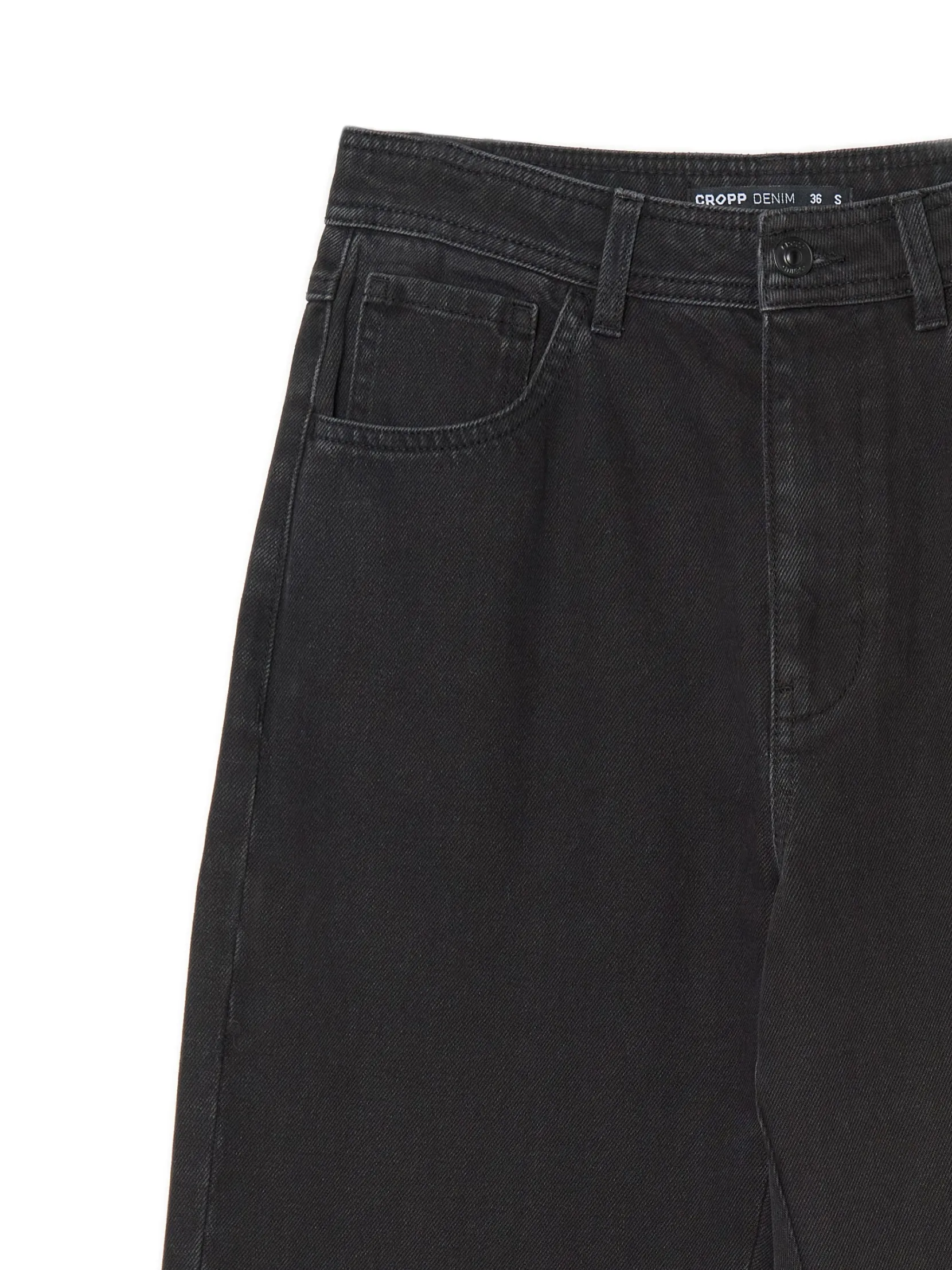 Clearance Czarne jeansy straight z efektem sprania Jeansy