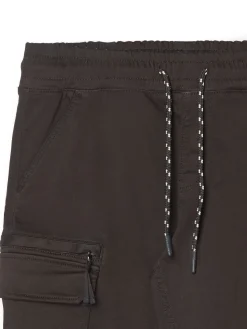 Outlet Czarne joggery basic z kieszeniami cargo Spodnie