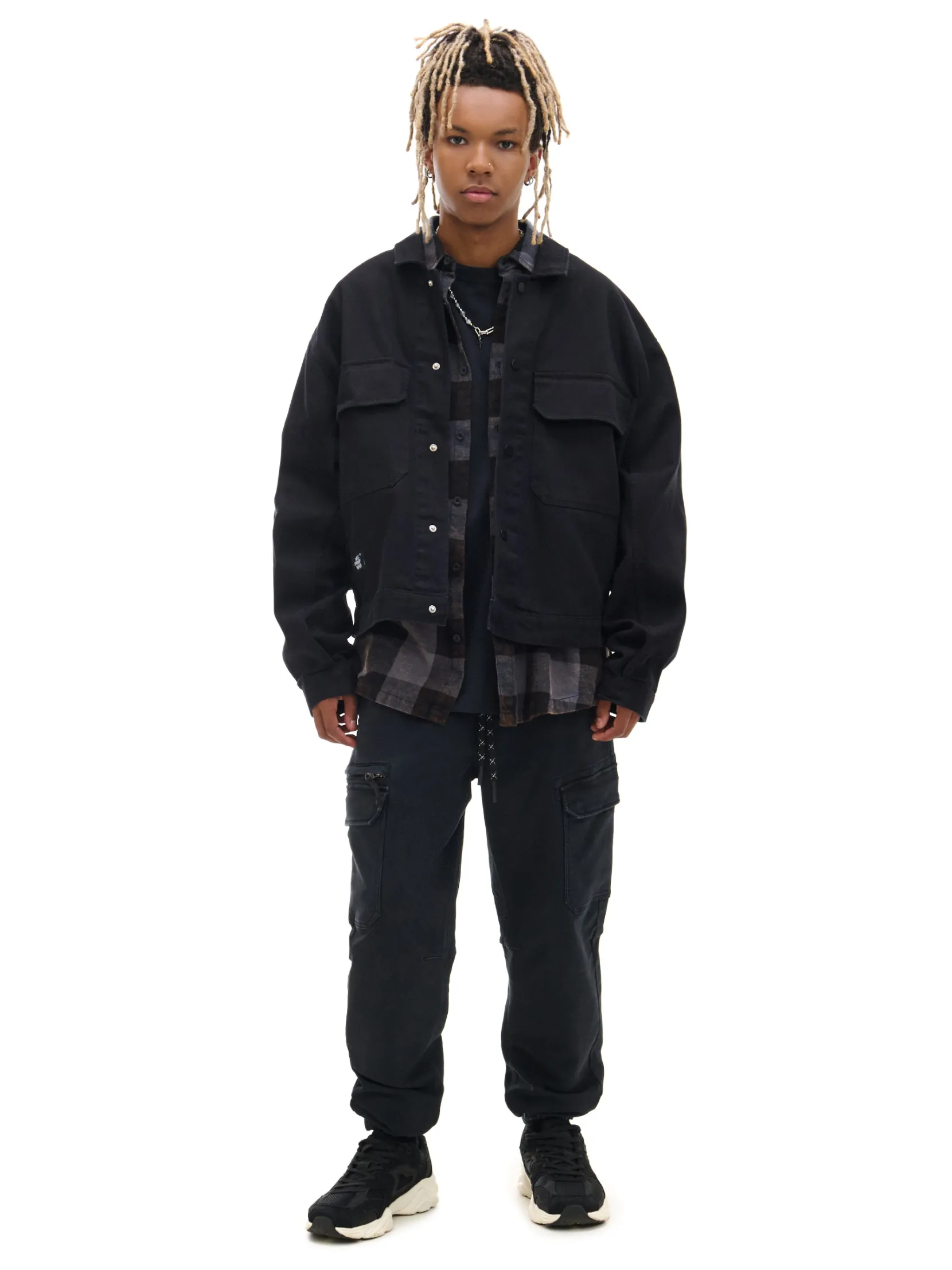 Fashion Czarne joggery cargo Spodnie