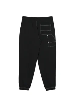 Sale Czarne joggery z białym przeszyciem Spodnie
