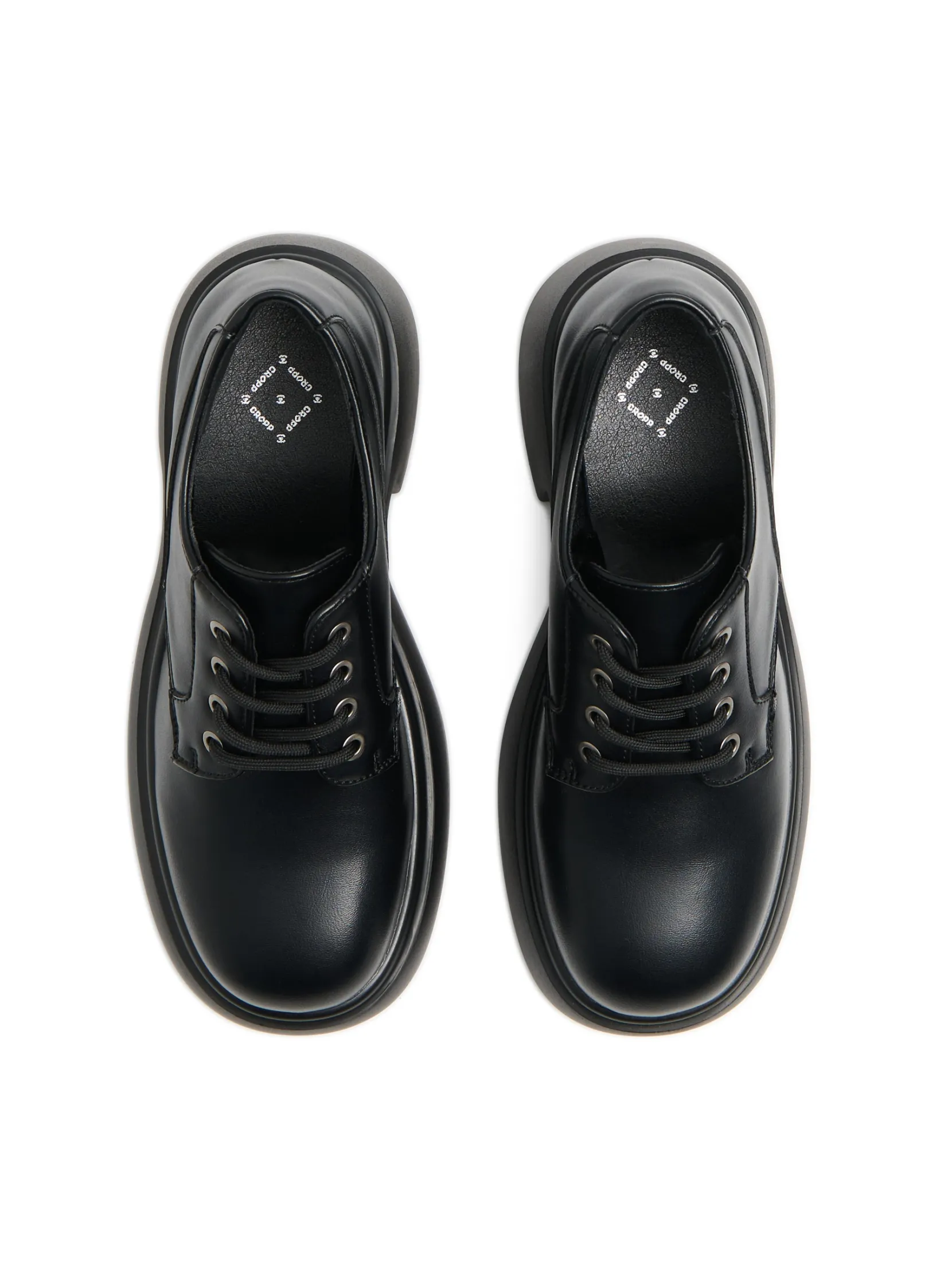 Discount Czarne loafersy z imitacji skóry Półbuty