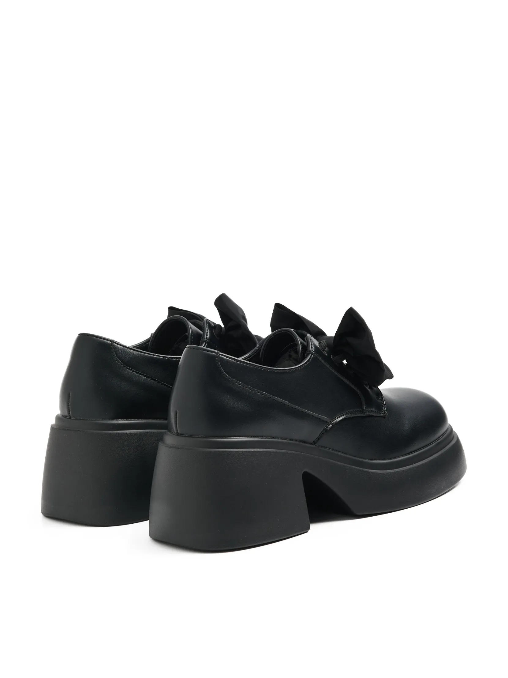 Fashion Czarne loafersy z kokardami Półbuty