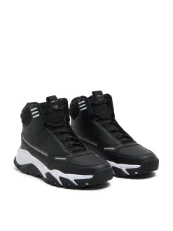 Sale Czarne wysokie sneakersy na zimę Sneakersy|Za Kostkę
