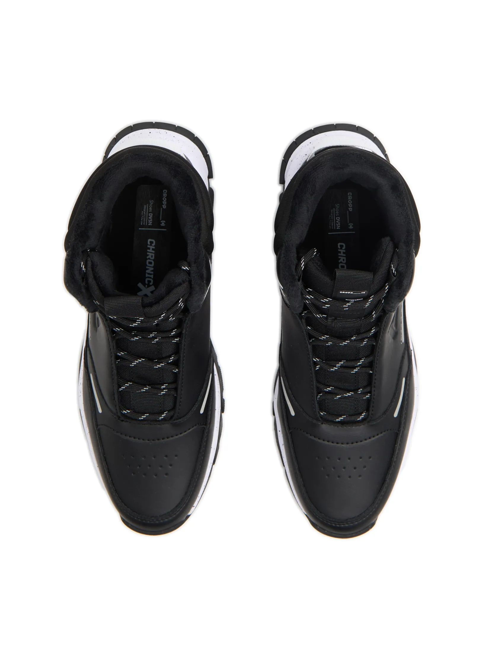 Sale Czarne wysokie sneakersy na zimę Sneakersy|Za Kostkę