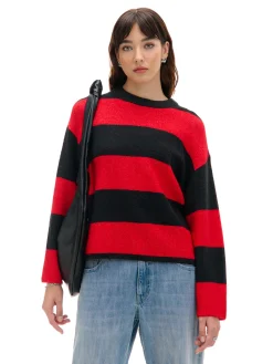 Sale Czarno- sweter w paski Swetry