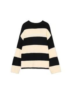 Hot Czarno- sweter w paski Swetry