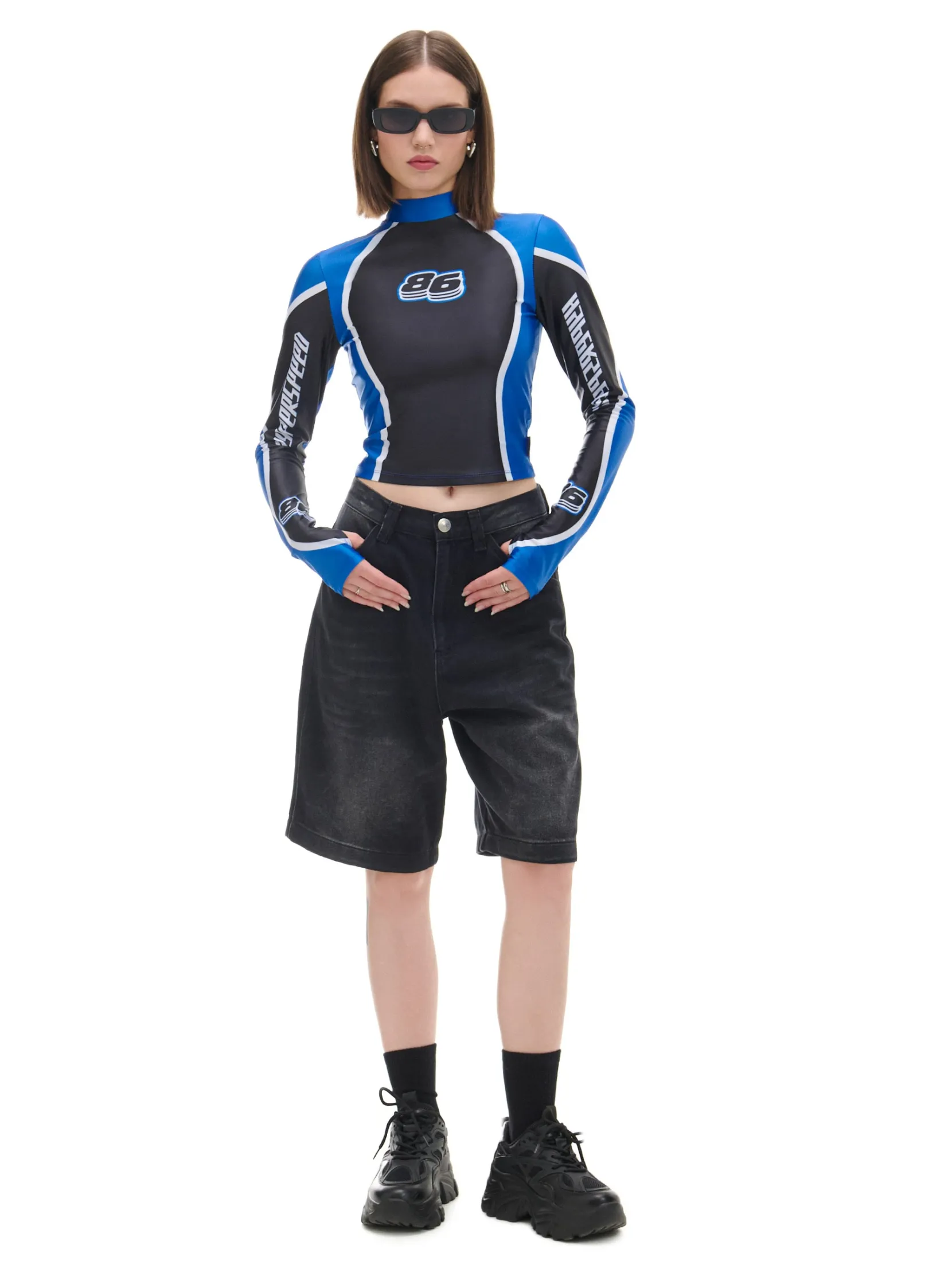 Clearance Czarno-niebieska koszulka longsleeve Baltic Games Koszulki, Topy